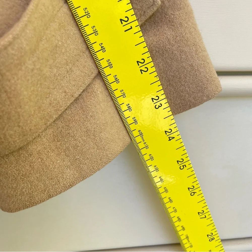 Fleurette Of California Camel Hair Double Breasted Long Trench Coat Tan L Work - Picture 13 of 14